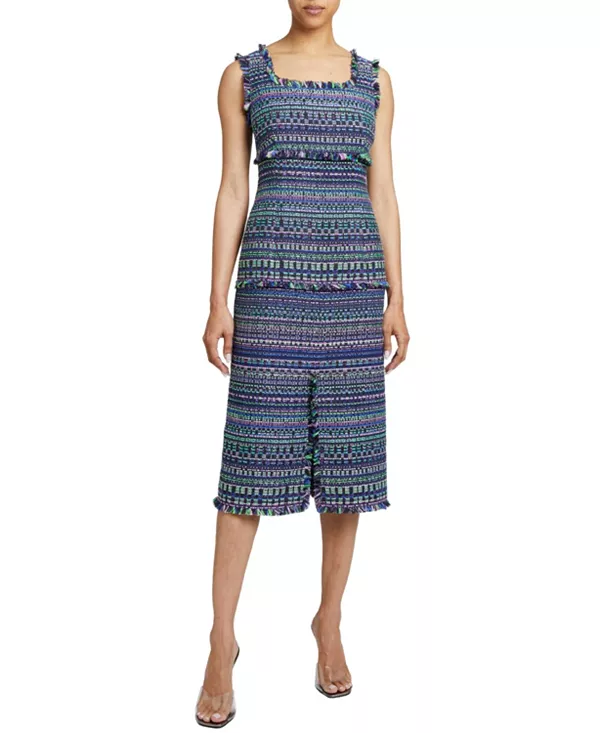 Платье-Футляр Faye А-силуэта без рукавов из современного твида Santorelli, фиолетовый
Платье-Футляр Faye А-силуэта без рукавов из современного твида Santorelli, фиолетовый