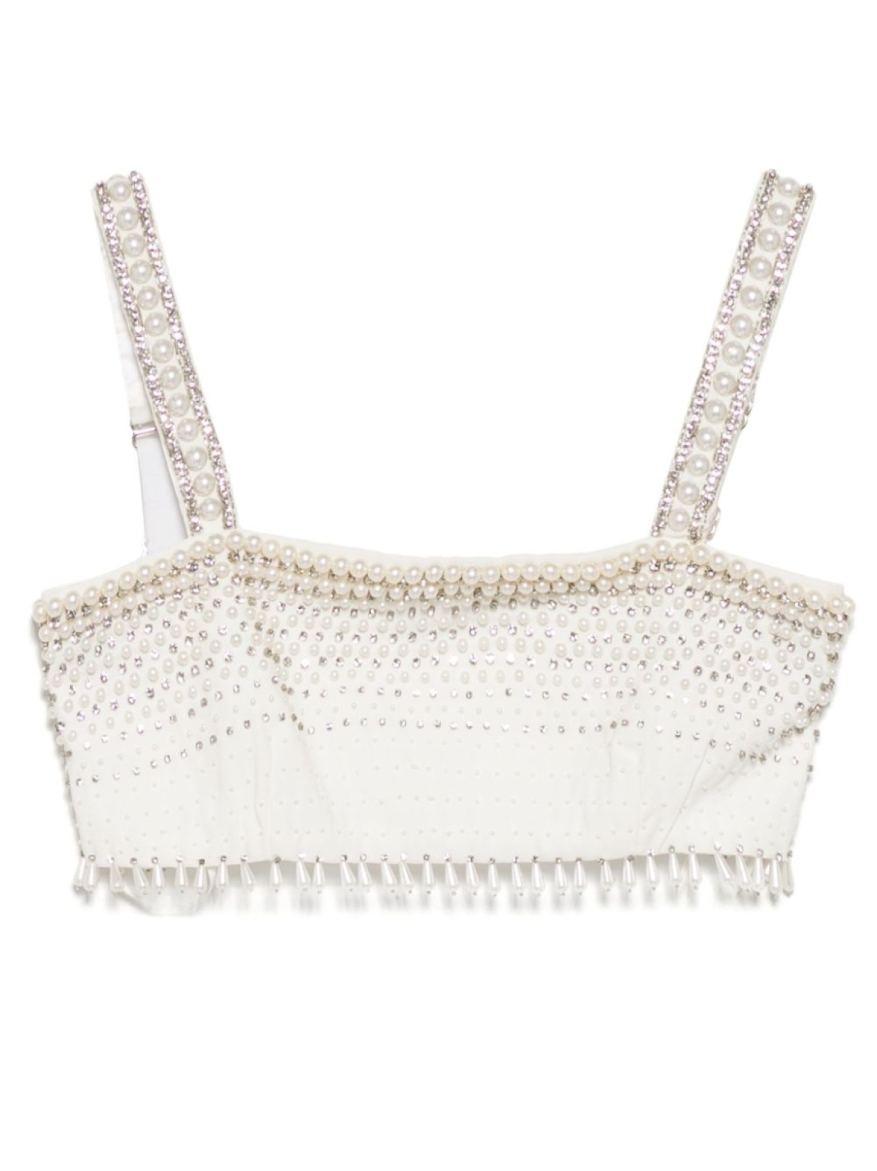 Elisabetta Franchi укороченный топ с искусственным жемчугом, белый
Elisabetta Franchi укороченный топ с искусственным жемчугом, белый