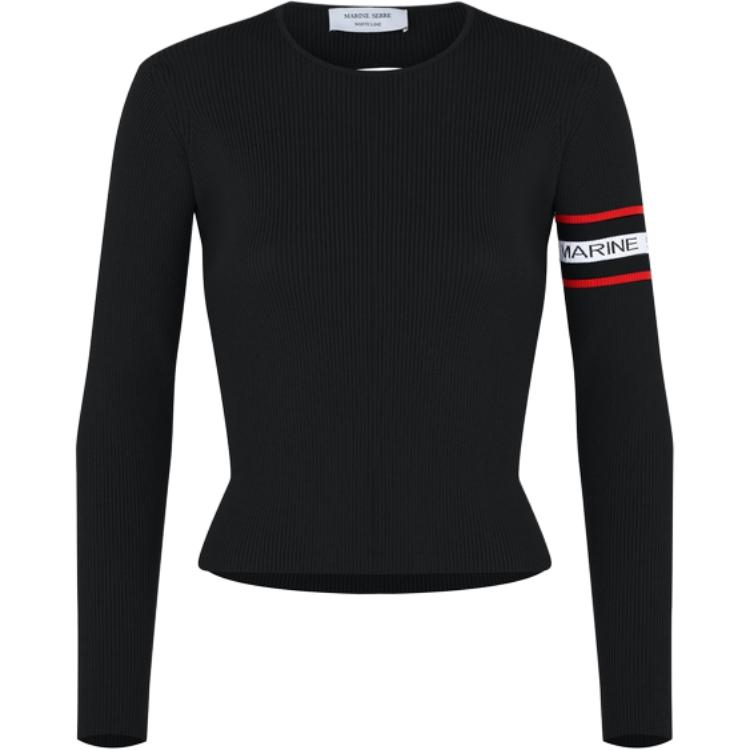 Marine Serre Трикотажный свитер для женщин, черный, круглый вырез, умеренная посадка
Marine Serre Трикотажный свитер для женщин, черный, круглый вырез, умеренная посадка