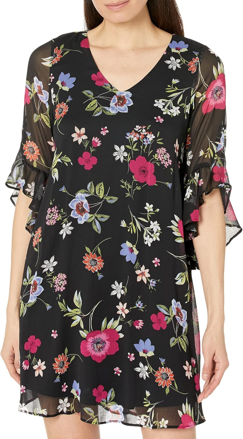 Платье Calvin Klein с шифоновым принтом и рукавами-колокольчиками, Berry Multi
Платье Calvin Klein с шифоновым принтом и рукавами-колокольчиками, Berry Multi