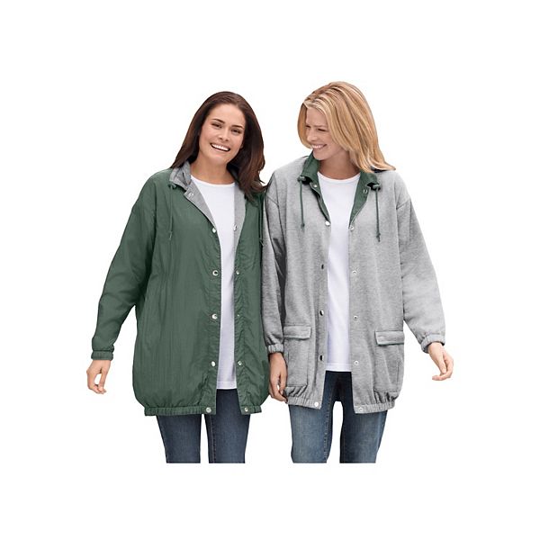 Утепленная реверсивная куртка из флиса и нейлона Plus size Woman Within, Pine Heather Grey
Утепленная реверсивная куртка из флиса и нейлона Plus size Woman Within, Pine Heather Grey