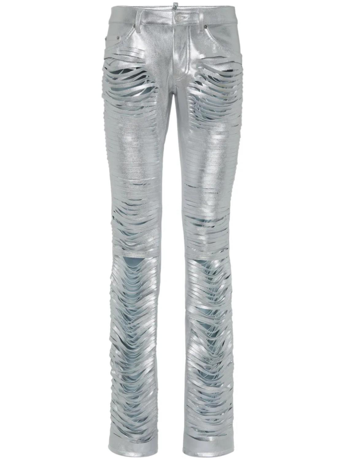 DSQUARED2 джинсы с разрезами, серебряный
DSQUARED2 джинсы с разрезами, серебряный