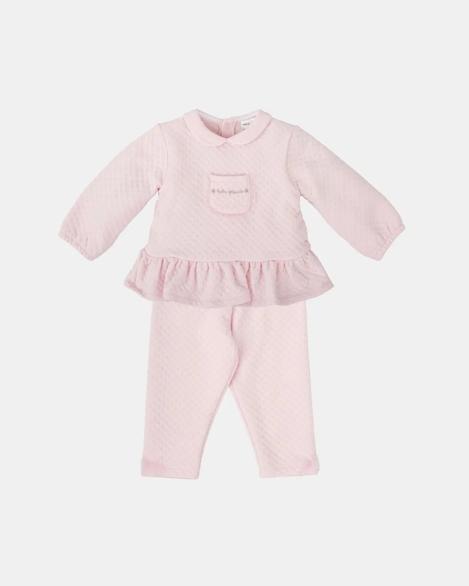 Детский комплект из двух частей с розной стеганной отделкой Tutto Piccolo, розовый
Детский комплект из двух частей с розной стеганной отделкой Tutto Piccolo, розовый