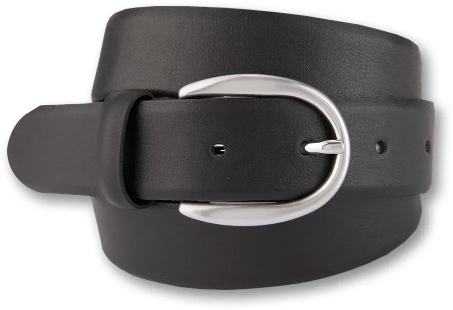 Кожаный ремень BERND GÖTZ, серебряная дизайнерская застежка в форме подковы, черный