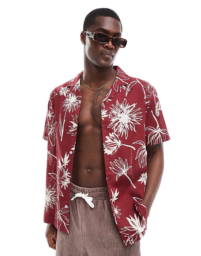 ASOS DESIGN – Красная рубашка свободного кроя с кубинским воротником с цветочным узором
ASOS DESIGN – Красная рубашка свободного кроя с кубинским воротником с цветочным узором