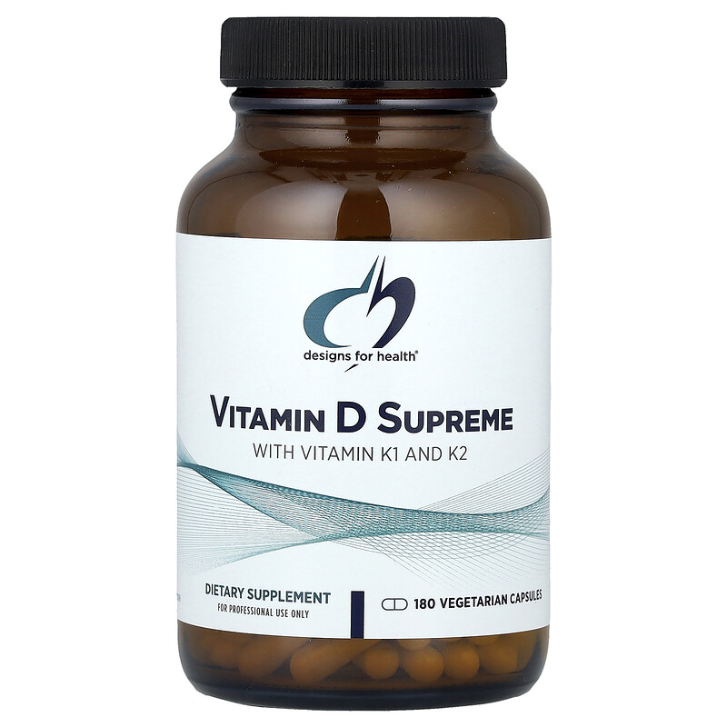 Designs For Health, Vitamin D Supreme с витаминами K1 и K2, 180 вегетарианских капсул
Designs For Health, Vitamin D Supreme с витаминами K1 и K2, 180 вегетарианских капсул