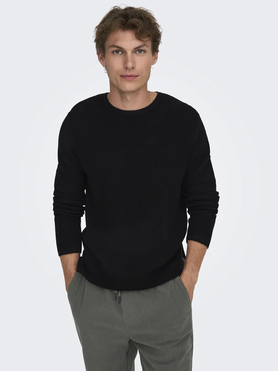 Вязаный свитер ONLY & SONS "ONSERIC REG 12 STRUC CREW KNIT", черный
Вязаный свитер ONLY & SONS "ONSERIC REG 12 STRUC CREW KNIT", черный