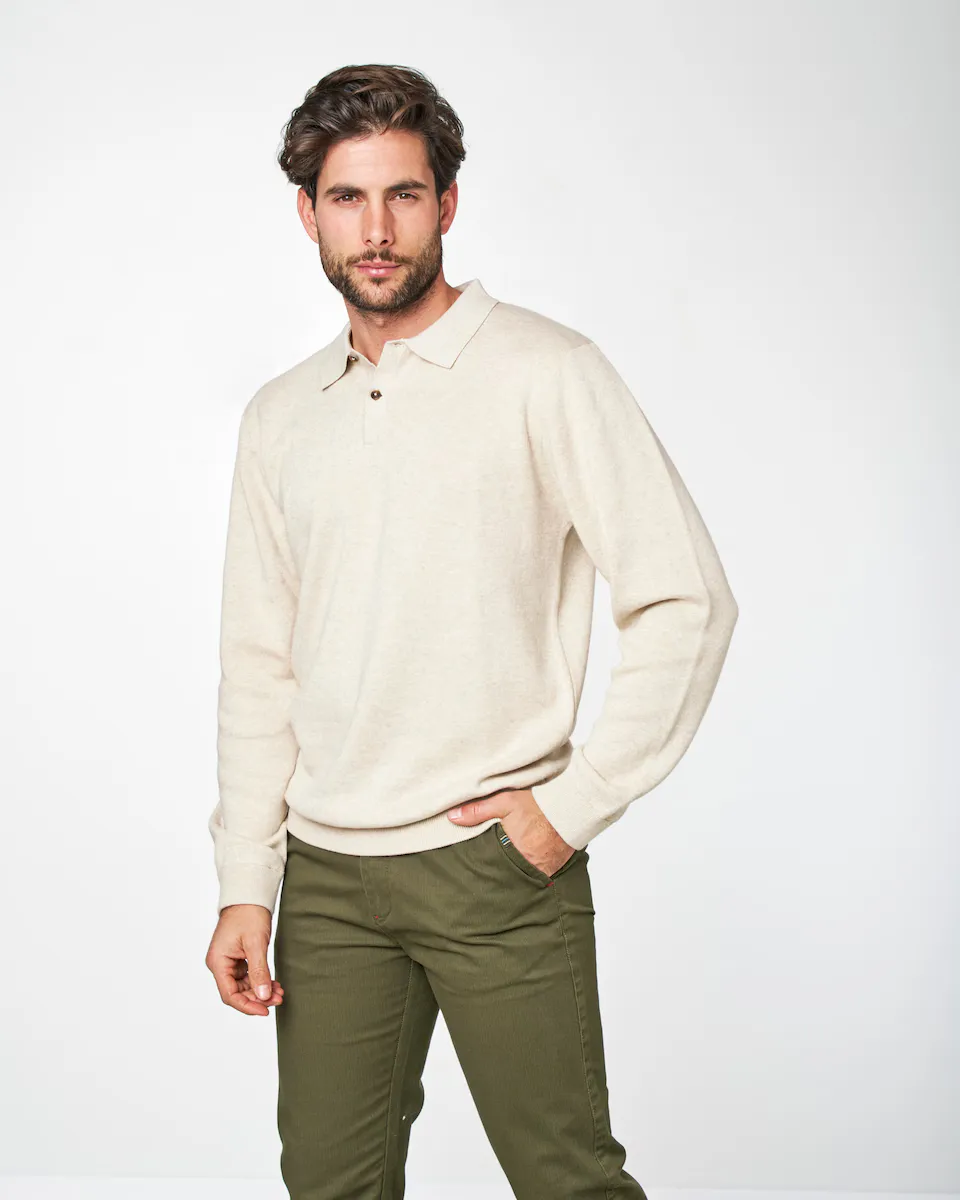 Мужская рубашка поло с длинными рукавами Spagnolo, бежевый
Мужская рубашка поло с длинными рукавами Spagnolo, бежевый