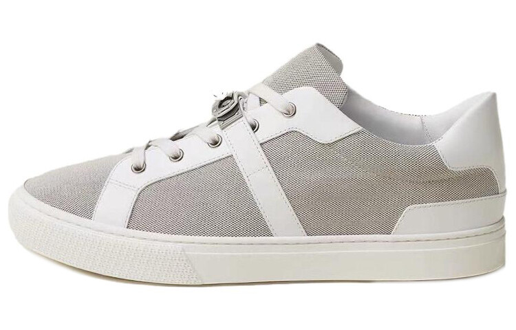 Кеды мужские низкие Hermès, серый / белый 
Кеды мужские низкие Hermès, серый / белый