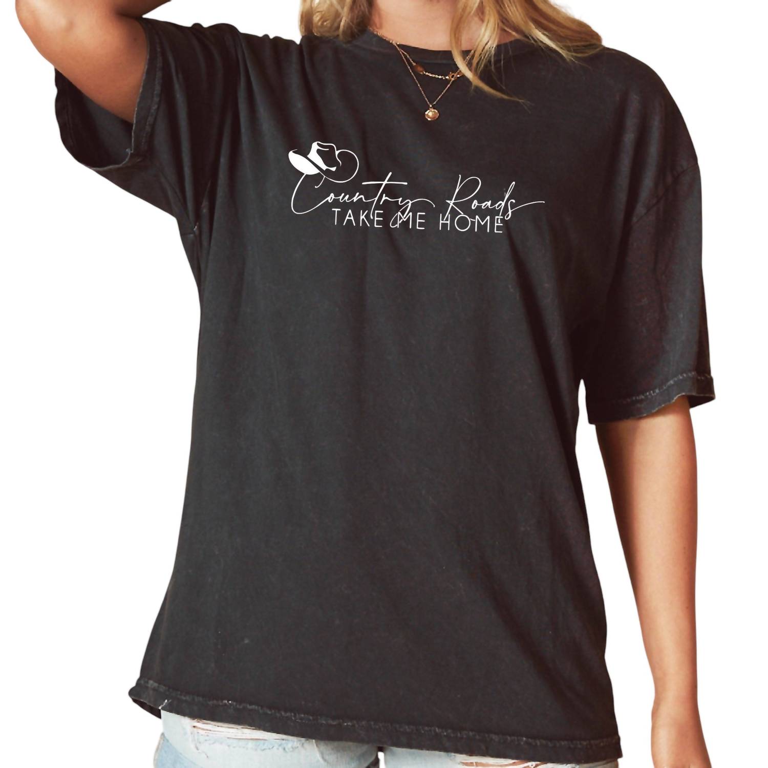 Country Roads Oversized Mineral Washed Graphic Топ In Black OAT COLLECTIVE
Country Roads Oversized Mineral Washed Graphic Топ In Black OAT COLLECTIVE