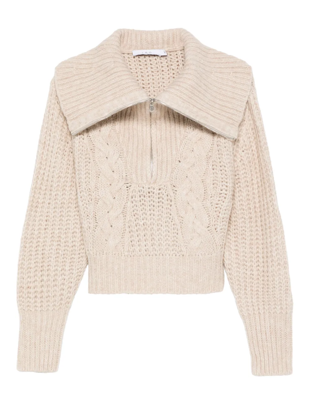 Пуловер с косичками и короткой молнией IRO, нейтральный
Пуловер с косичками и короткой молнией IRO, нейтральный