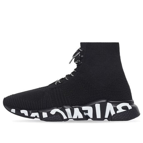 Кроссовки speed lace up sneakers 'black recycled knit with black and white grafffiti sole unit' Balenciaga, черный
Кроссовки speed lace up sneakers 'black recycled knit with black and white grafffiti sole unit' Balenciaga, черный