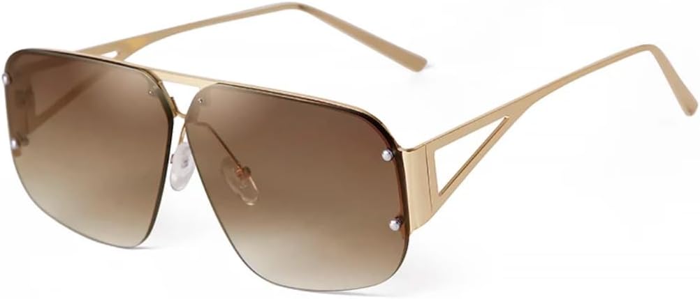 Большие солнцезащитные очки для женщин и мужчин в стиле ретро, без оправы, с металлическим каркасом, градиентным затемнением, защитой от УФ-излучения UV400 VFDHN, C3 Gold Brown
Большие солнцезащитные очки для женщин и мужчин в стиле ретро, без оправы, с металлическим каркасом, градиентным затемнением, защитой от УФ-излучения UV400 VFDHN, C3 Gold Brown