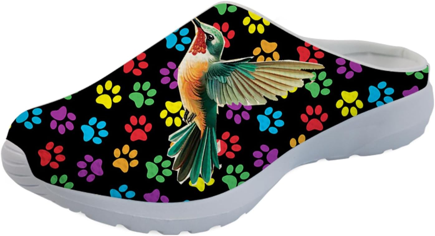 Forchrinse Hawaiian Palm Tree Watercolor Sky Beach Женские слипоны-мюли Мужские прогулочные кроссовки Садовые сабо Домашние туфли Легкие, Hummingbird Colorful Paw Print
Forchrinse Hawaiian Palm Tree Watercolor Sky Beach Женские слипоны-мюли Мужские прогулочные кроссовки Садовые сабо Домашние туфли Легкие, Hummingbird Colorful Paw Print