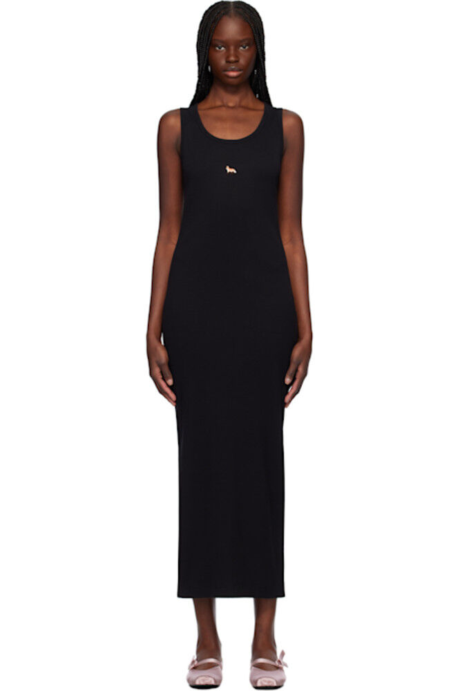 Платье-миди с черным лифом Baby Fox в рубчик Maison Kitsuné
Платье-миди с черным лифом Baby Fox в рубчик Maison Kitsuné