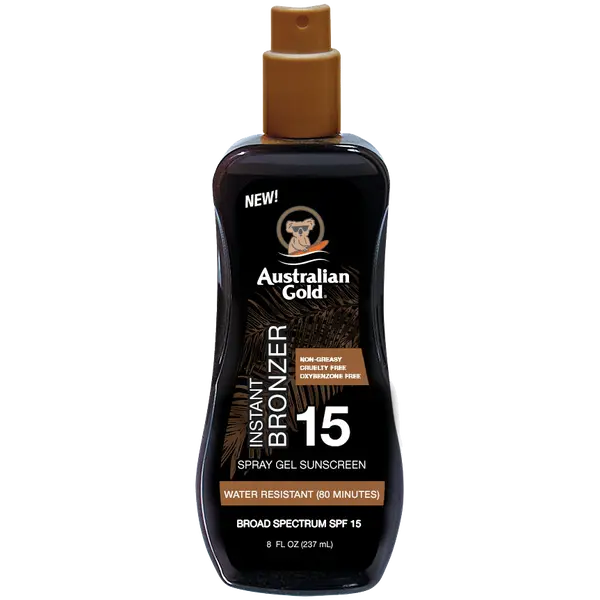 Гель-спрей для загара с бронзатором spf15, 237 мл Australian Gold Instant bronzer
Гель-спрей для загара с бронзатором spf15, 237 мл Australian Gold Instant bronzer