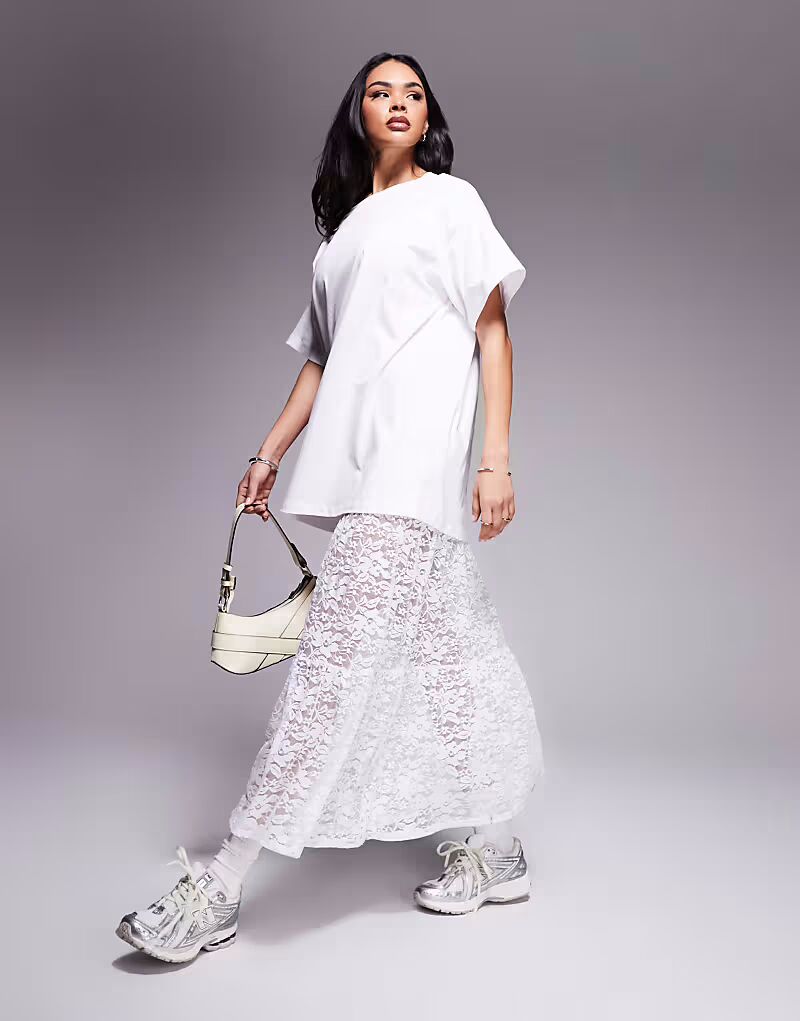 ASOS DESIGN 2 в 1 платье-футболка миди с многоярусной кружевной юбкой белого цвета
ASOS DESIGN 2 в 1 платье-футболка миди с многоярусной кружевной юбкой белого цвета
