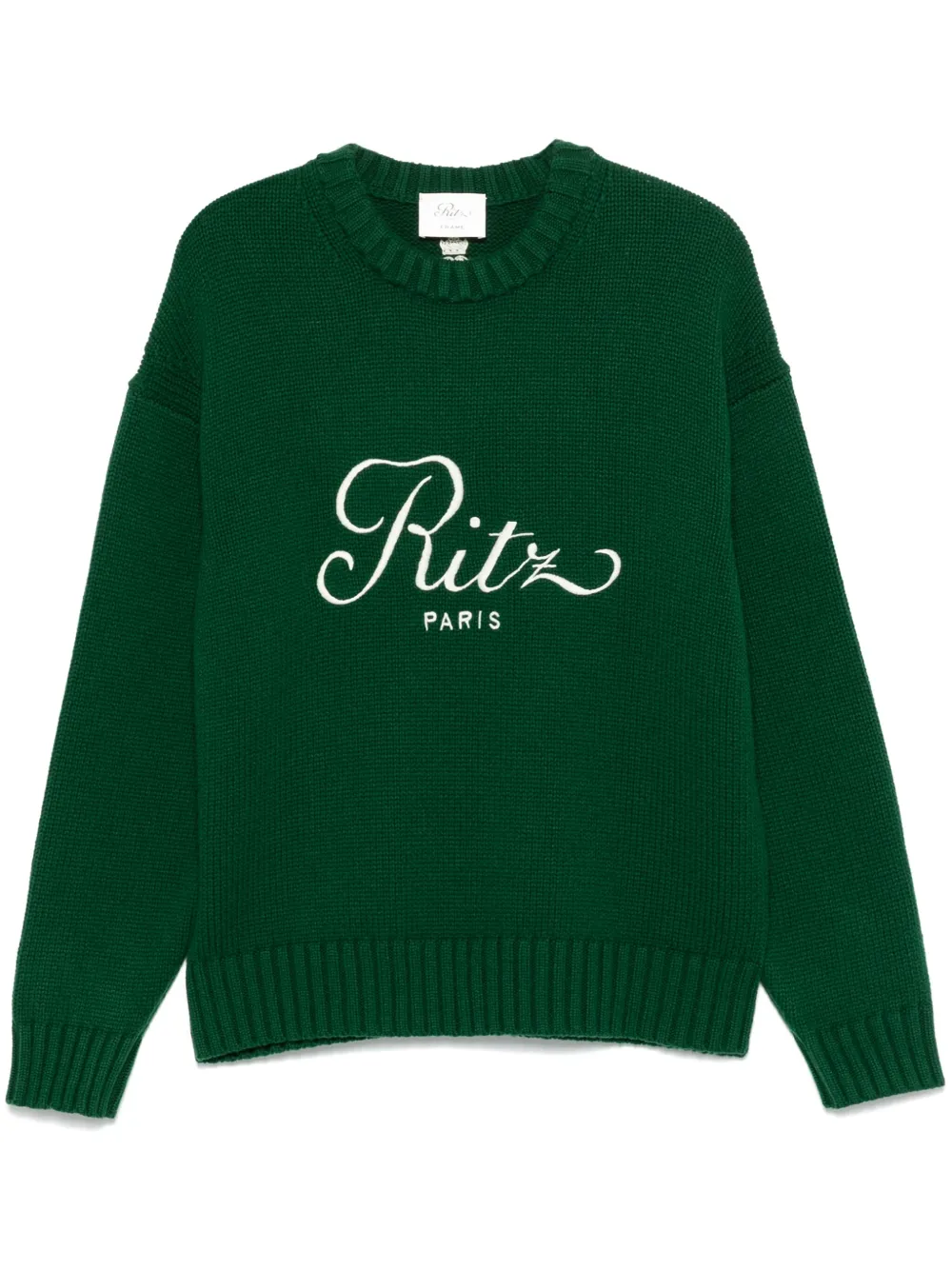 Свитер с вышитым логотипом FRAME, зеленый 
Свитер с вышитым логотипом FRAME, зеленый
