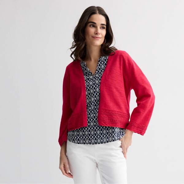 Кардиган с кружевной отделкой в рубчик Croft & Barrow, цвет maui rose
Кардиган с кружевной отделкой в рубчик Croft & Barrow, цвет maui rose