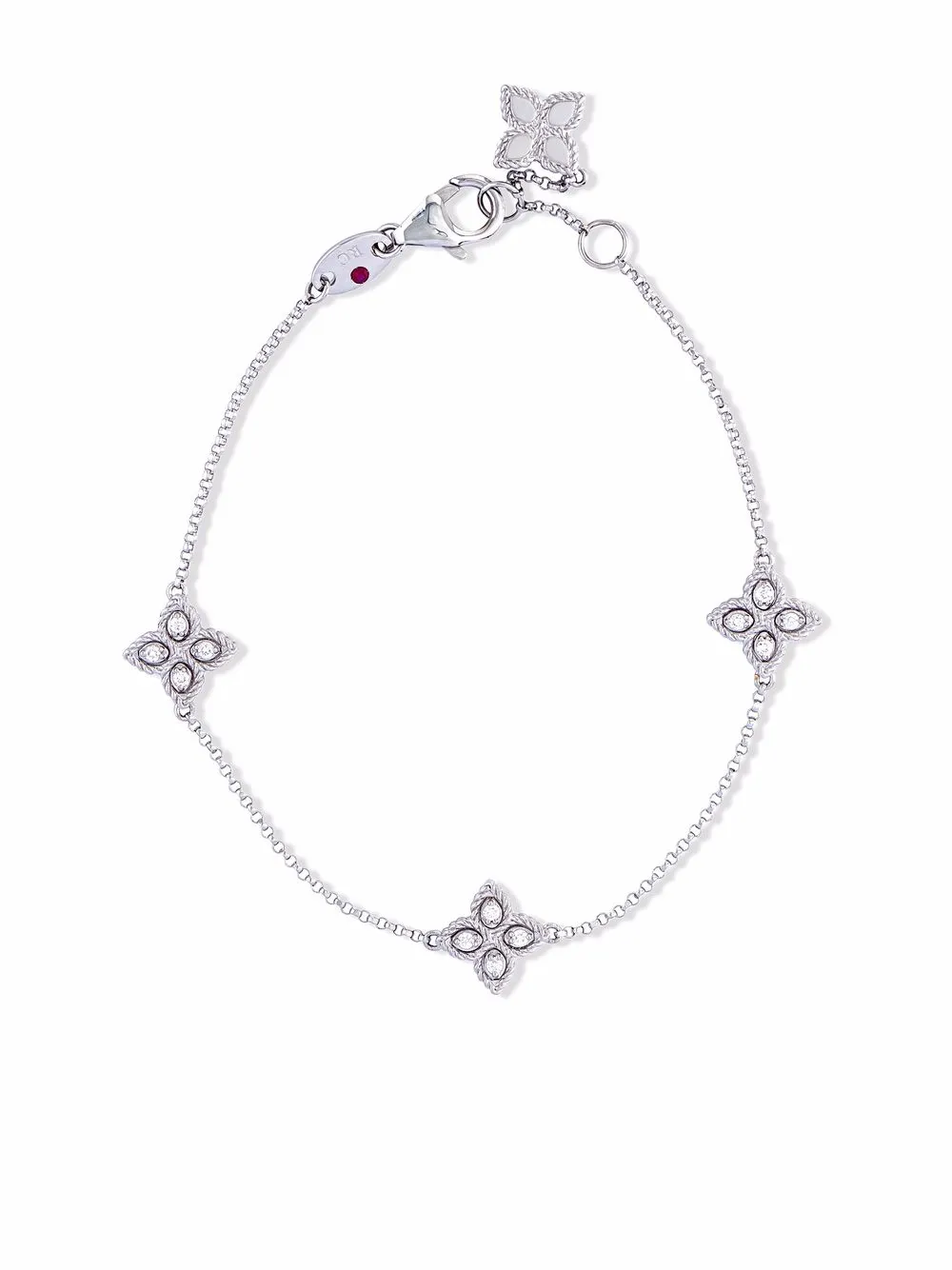 Браслет Princess Flower из белого золота с бриллиантами Roberto Coin, серебяный 
Браслет Princess Flower из белого золота с бриллиантами Roberto Coin, серебяный