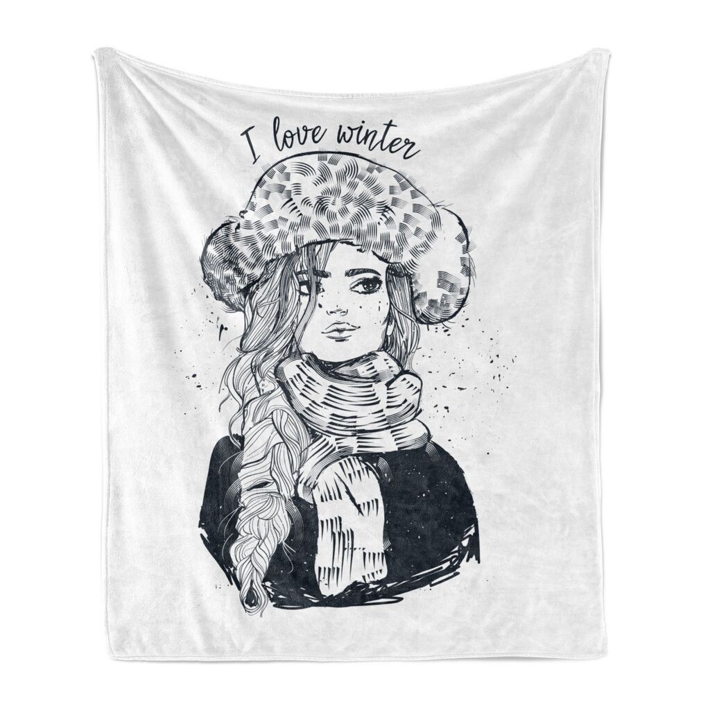 ABAKUHAUS I Love Winter Мягкое фланелевое флисовое одеяло, эскизный рисунок женского портрета в зимней одежде и с длинными волосами, 175 x 230 см, Темно-синий, белый
ABAKUHAUS I Love Winter Мягкое фланелевое флисовое одеяло, эскизный рисунок женского портрета в зимней одежде и с длинными волосами, 175 x 230 см, Темно-синий, белый