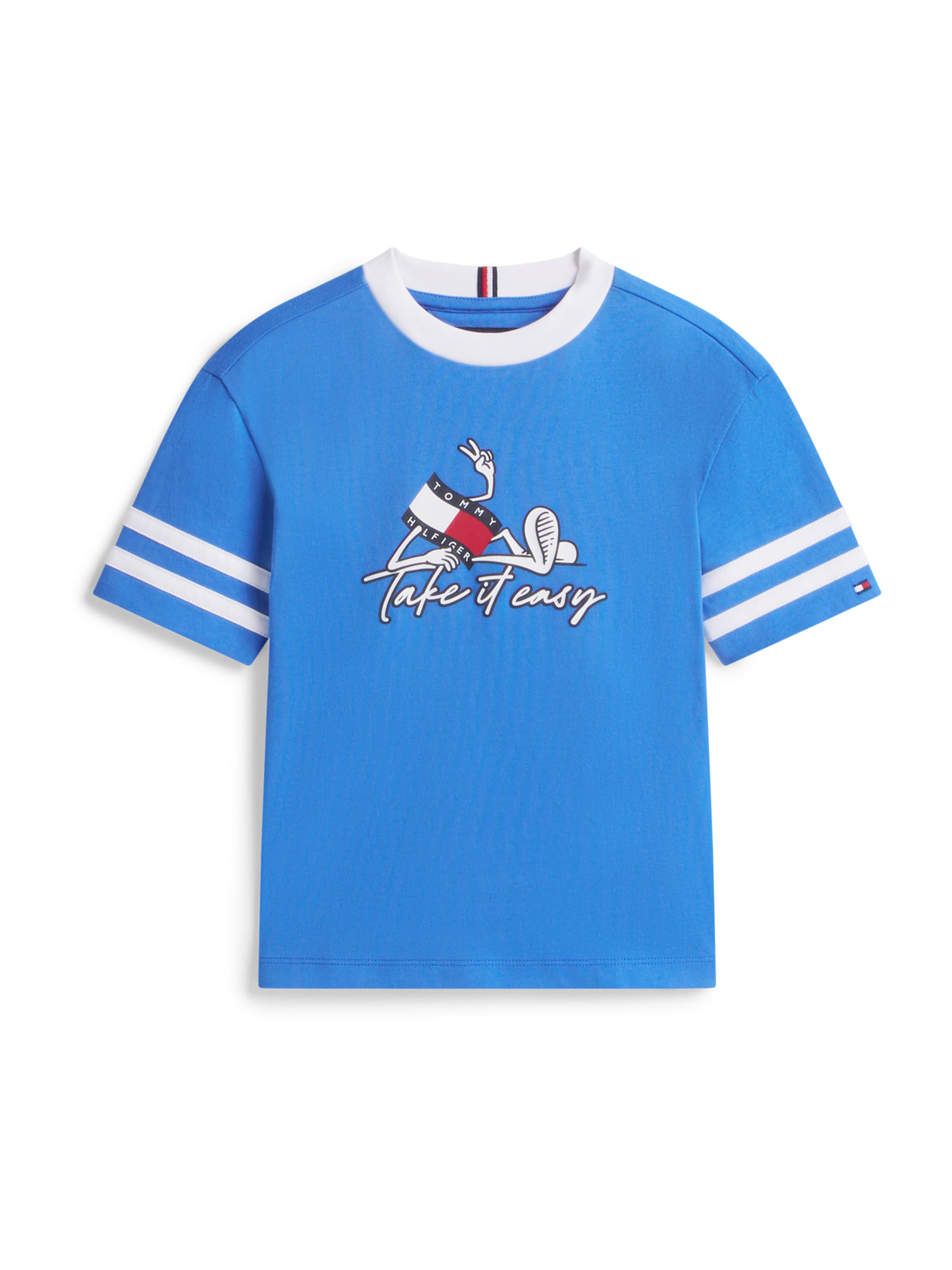 TOMMY HILFIGER Футболка 'TAKE IT EASY' в цвете Azure
TOMMY HILFIGER Футболка 'TAKE IT EASY' в цвете Azure