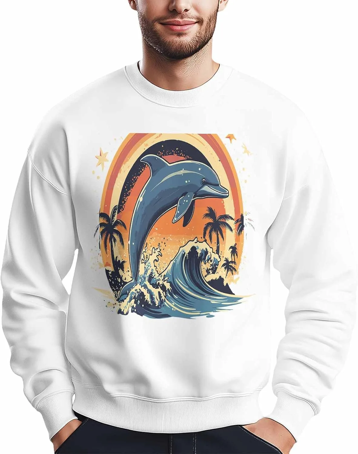 Мужской свитшот Rainbow Dolphin с оранжевым принтом, лонгслив Winvebermior
Мужской свитшот Rainbow Dolphin с оранжевым принтом, лонгслив Winvebermior