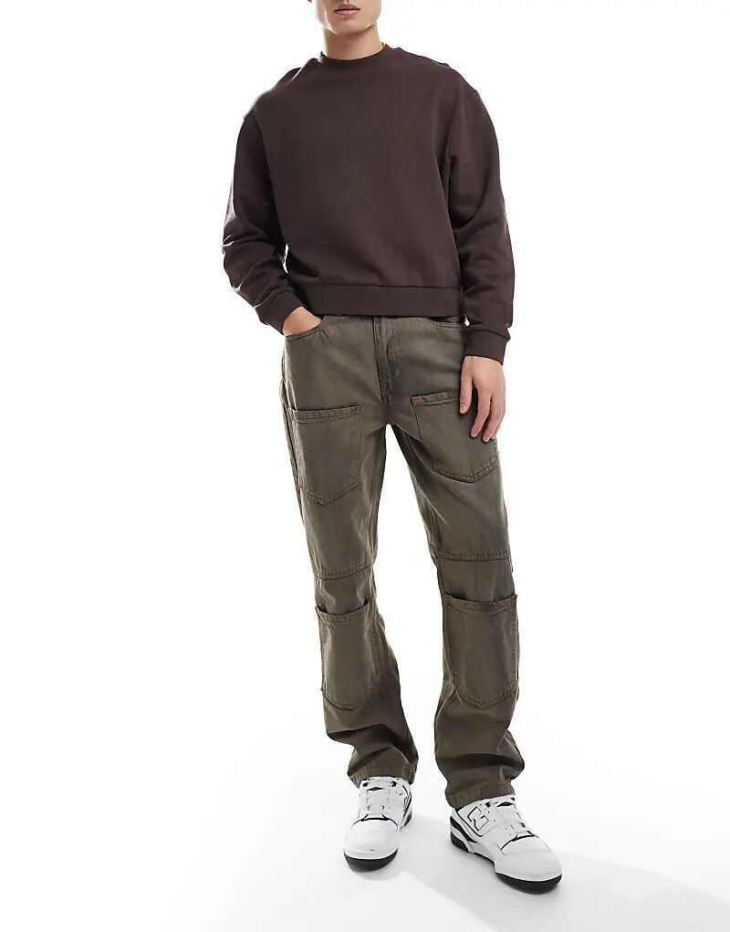 Свободные прямые джинсы с накладными карманами цвета кислотной стирки коричневого цвета Native Youth
Свободные прямые джинсы с накладными карманами цвета кислотной стирки коричневого цвета Native Youth