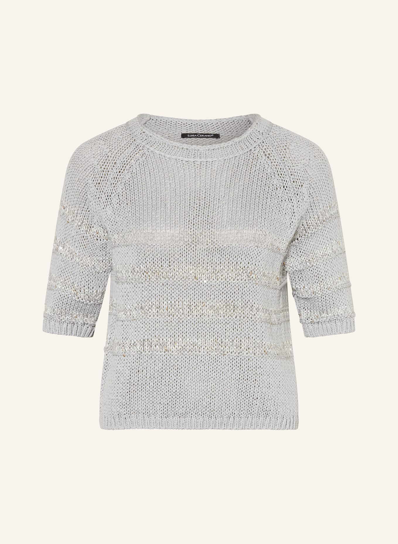 Вязаная рубашка из льна и блестящей пряжи Luisa Cerano, серый
Вязаная рубашка из льна и блестящей пряжи Luisa Cerano, серый