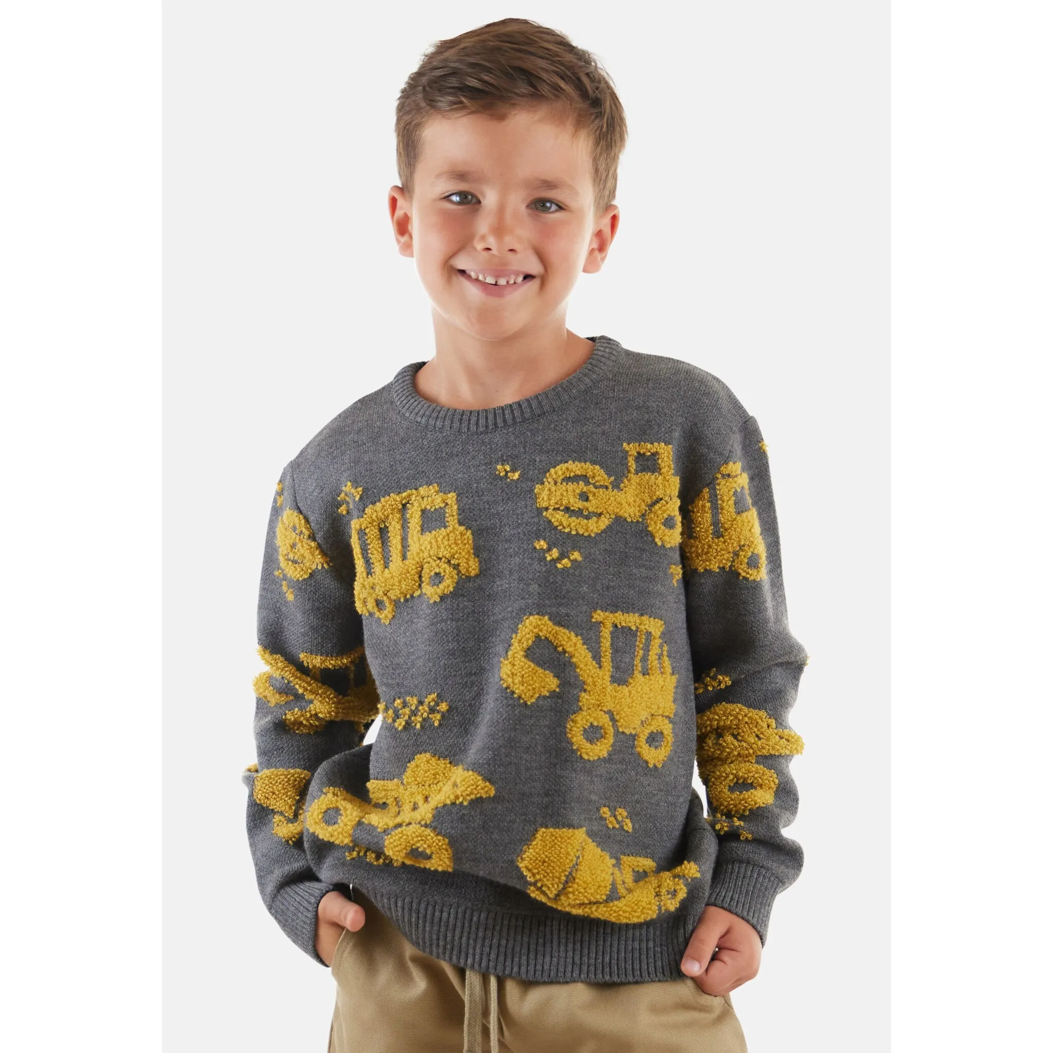 Свитер Denokids с круглым вырезом «Строительные инструменты» с рисунком строительной техники, цвет Anthracite Melange
Свитер Denokids с круглым вырезом «Строительные инструменты» с рисунком строительной техники, цвет Anthracite Melange