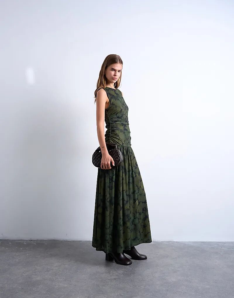 Платье макси с заниженной талией и абстрактным принтом Topshop зеленого цвета
Платье макси с заниженной талией и абстрактным принтом Topshop зеленого цвета