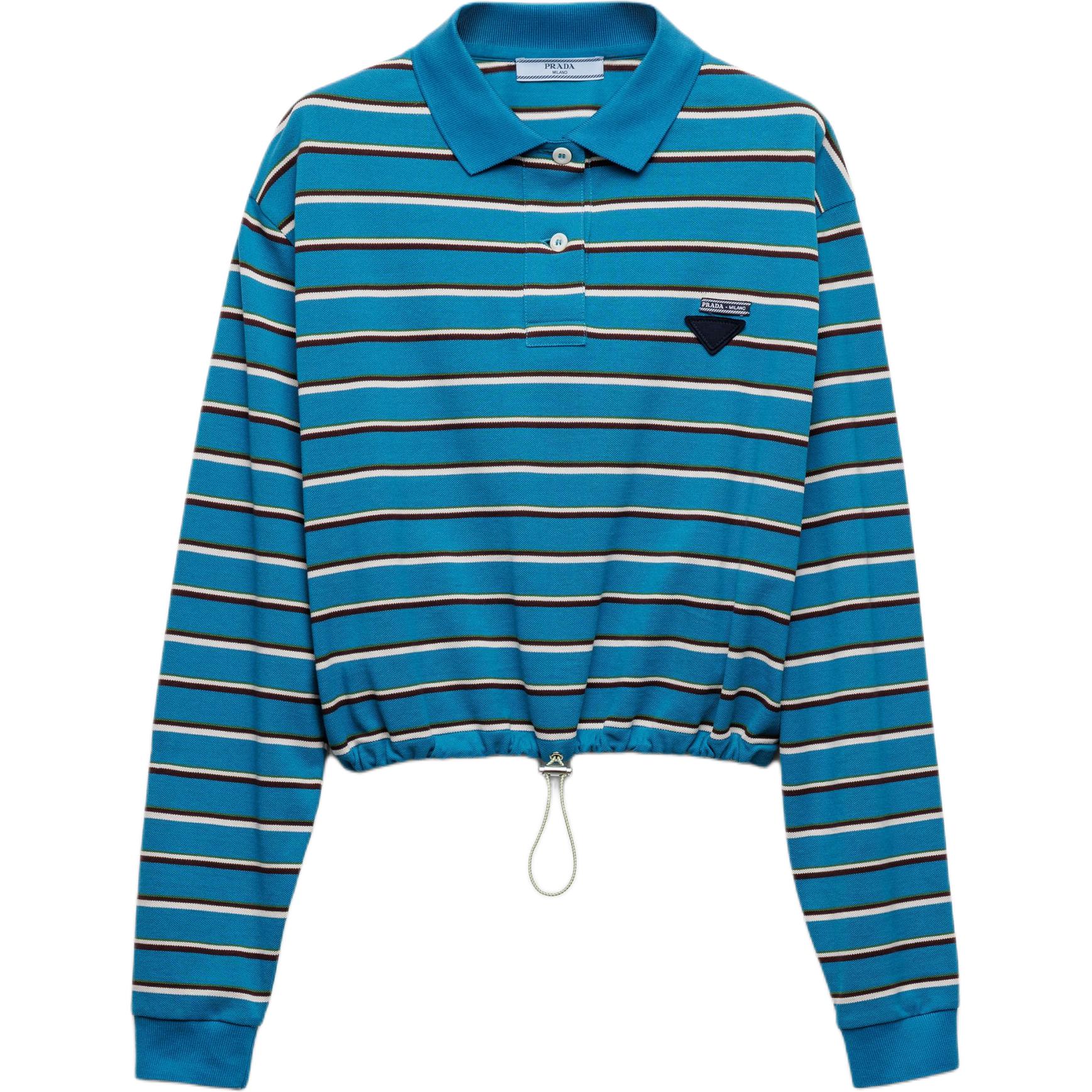 Поло с длинным рукавом в полоску PRADA, cyan
Поло с длинным рукавом в полоску PRADA, cyan