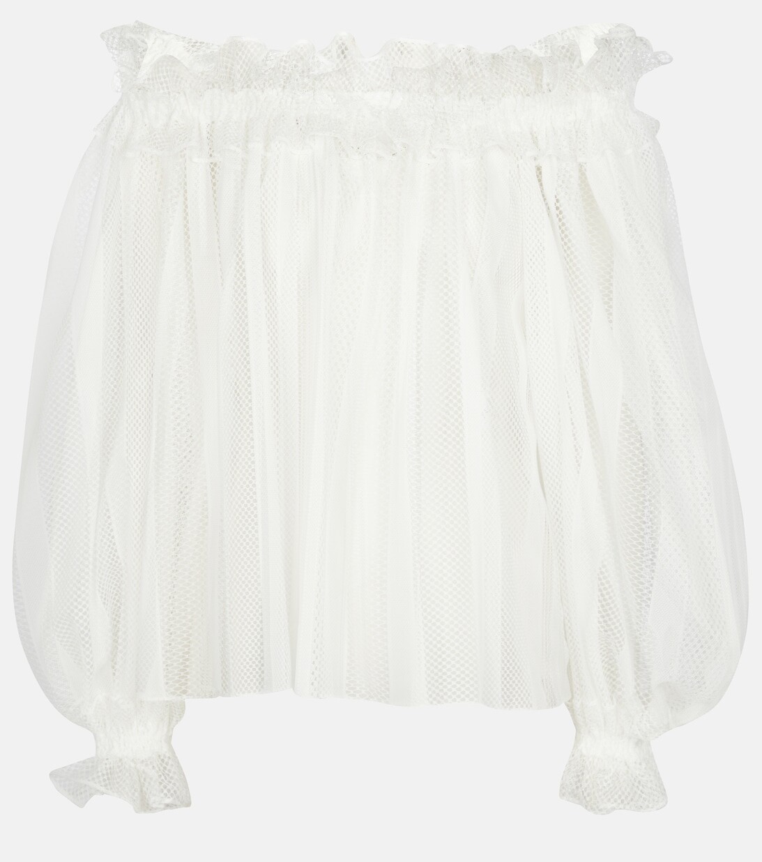 Сетчатая блузка с открытыми плечами ALAÏA, белый
Сетчатая блузка с открытыми плечами ALAÏA, белый