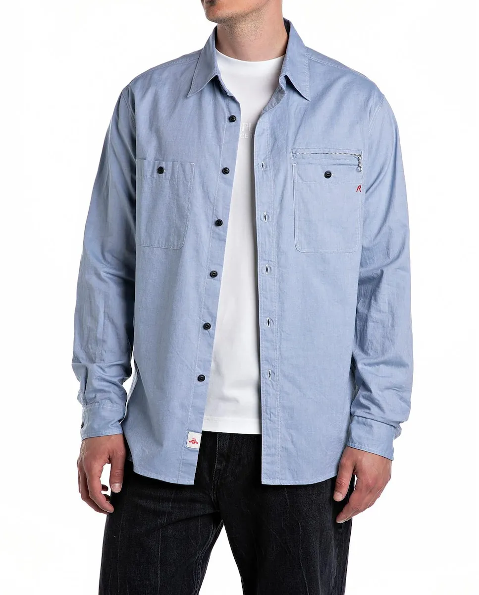 Длинная рубашка на пуговицах для мужчин Replay, синий
Длинная рубашка на пуговицах для мужчин Replay, синий