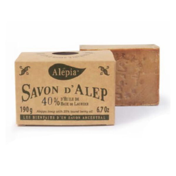 Мыло алеппское с лавровым маслом 40%, 190 г Alepia 
Мыло алеппское с лавровым маслом 40%, 190 г Alepia