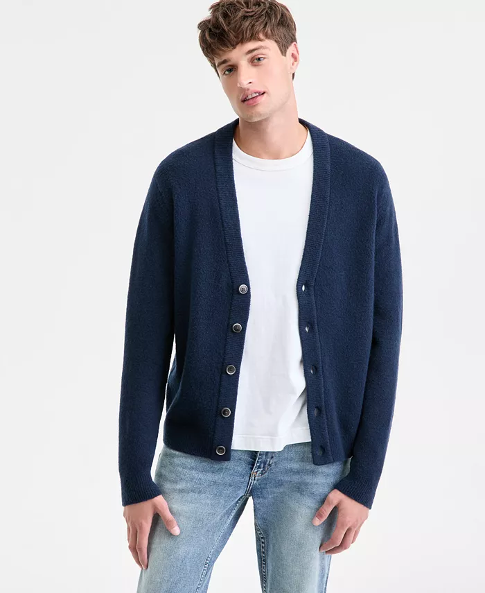 Мужской кардиган с длинными рукавами и ворсом Sun + Stone, синий
Мужской кардиган с длинными рукавами и ворсом Sun + Stone, синий