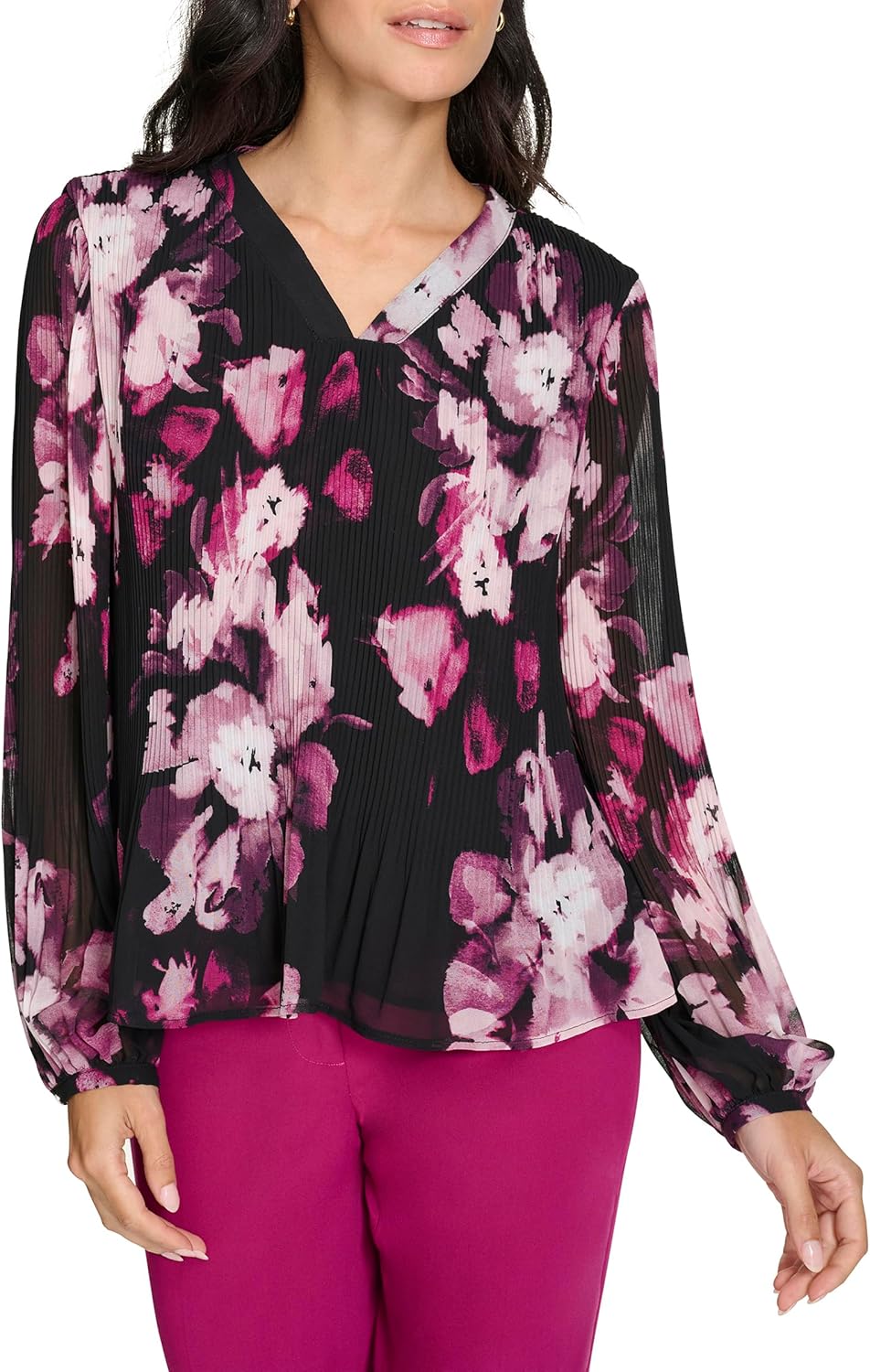 Женский плиссированный топ Calvin Klein с длинными рукавами, Black Multi
Женский плиссированный топ Calvin Klein с длинными рукавами, Black Multi