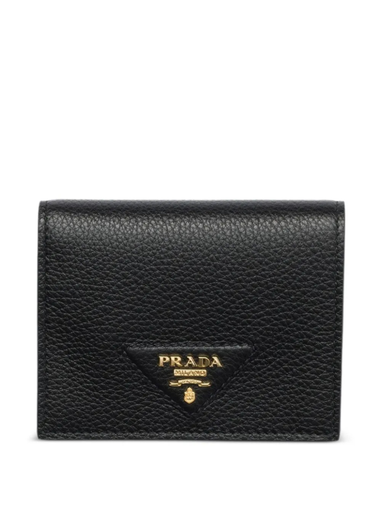 Маленький фактурный кожаный кошелек Prada, черный
Маленький фактурный кожаный кошелек Prada, черный