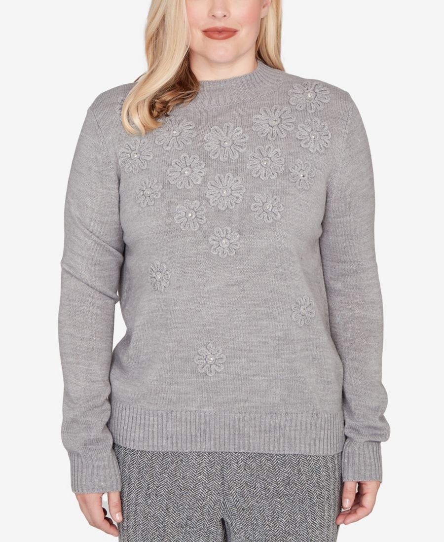 Миниатюрный свитер в стиле джетсеттер с цветочной сутажной вышивкой Alfred Dunner, Gray
Миниатюрный свитер в стиле джетсеттер с цветочной сутажной вышивкой Alfred Dunner, Gray