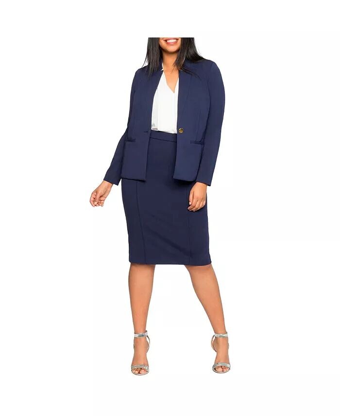 Плюс размер Ultimate Эластичный костюм Юбка-карандаш ELOQUII, синий
Плюс размер Ultimate Эластичный костюм Юбка-карандаш ELOQUII, синий