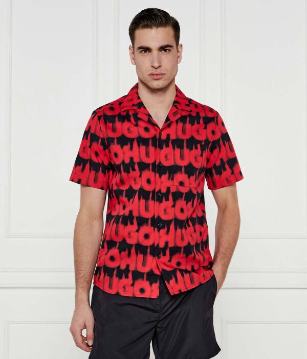 Рубашка мужская Hugo с принтом и короткими рукавами, красный
Рубашка мужская Hugo с принтом и короткими рукавами, красный