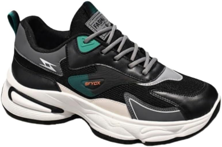 Мужские спортивные кроссовки с толстой подошвой и дышащей сеткой - удобная повседневная обувь для студентов, верх из ПУ, для ежедневных прогулок и бега на улице Fmshi, черный/зеленый
Мужские спортивные кроссовки с толстой подошвой и дышащей сеткой - удобная повседневная обувь для студентов, верх из ПУ, для ежедневных прогулок и бега на улице Fmshi, черный/зеленый