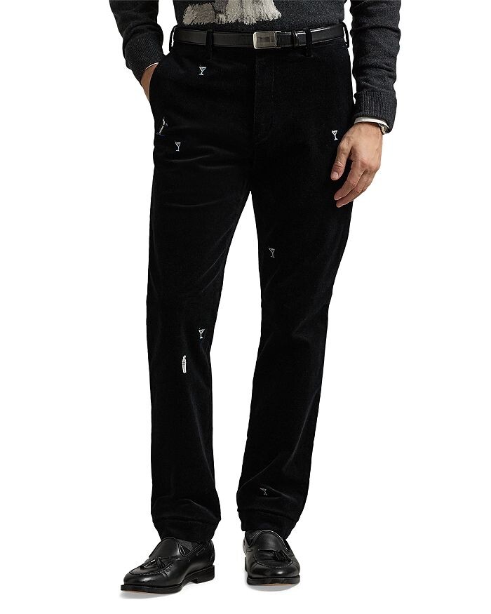 Вельветовые брюки с вышивкой Polo Ralph Lauren, черный
Вельветовые брюки с вышивкой Polo Ralph Lauren, черный