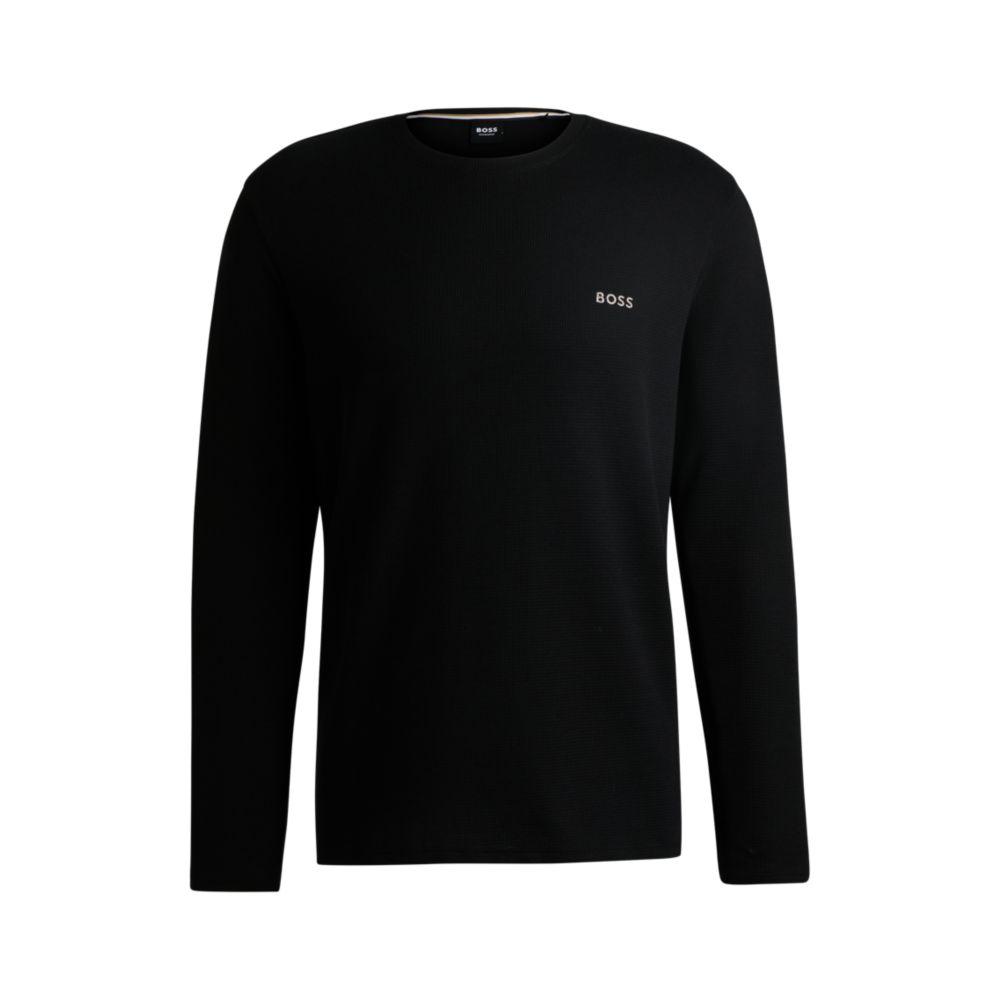 Пижамная футболка с вафельной структурой из хлопка BOSS, черный
Пижамная футболка с вафельной структурой из хлопка BOSS, черный