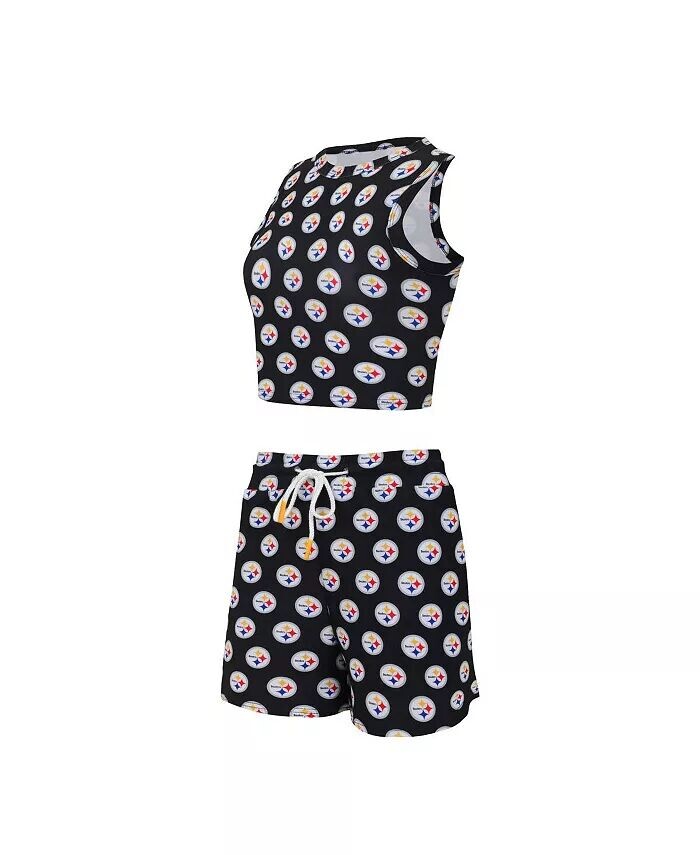 Женский укороченный топ на бретелях и шорты с принтом Pittsburgh Steelers Gauge, комплект для сна Concepts Sport, черный
Женский укороченный топ на бретелях и шорты с принтом Pittsburgh Steelers Gauge, комплект для сна Concepts Sport, черный