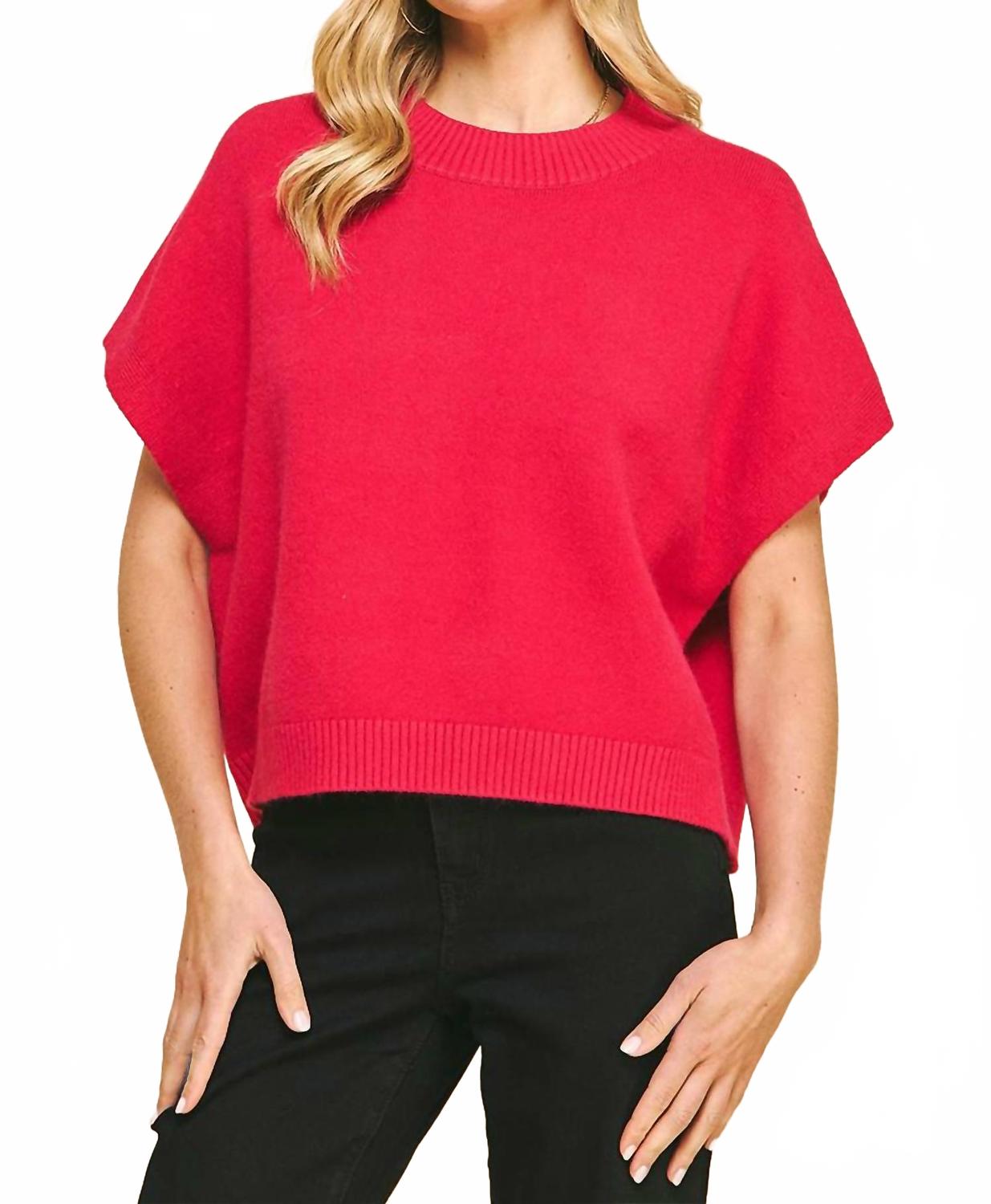 Свободный короткий рукав свитер в малиновом PINCH
Свободный короткий рукав свитер в малиновом PINCH