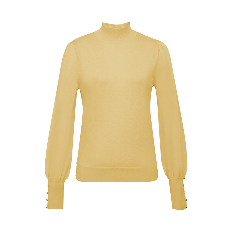 Женский шерстяной свитер Deep Breath с высоким воротником и пышными рукавами, желтый
Женский шерстяной свитер Deep Breath с высоким воротником и пышными рукавами, желтый