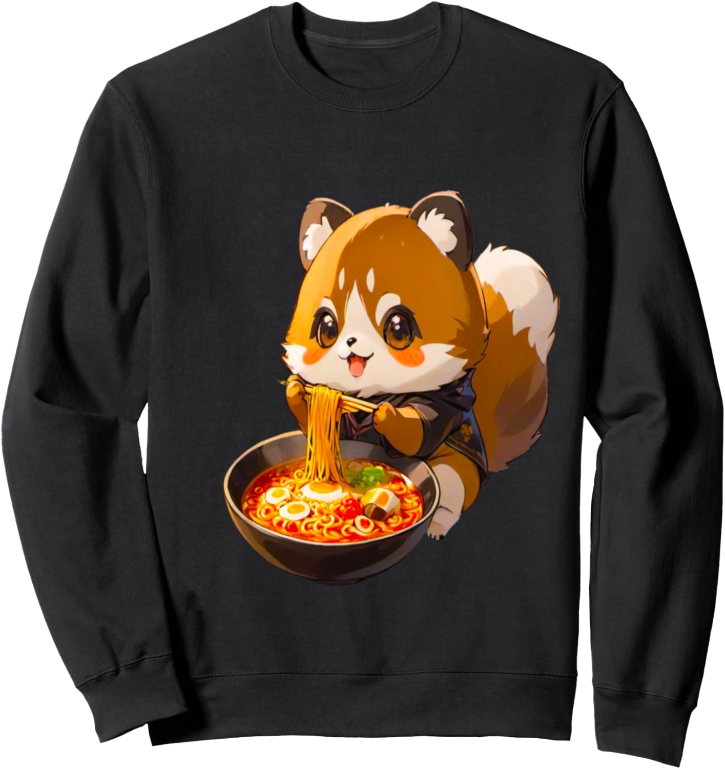 Милая толстовка с изображением чиби-тануки, поедающего лапшу рамен. PanfurWare LLC, черный
Милая толстовка с изображением чиби-тануки, поедающего лапшу рамен. PanfurWare LLC, черный