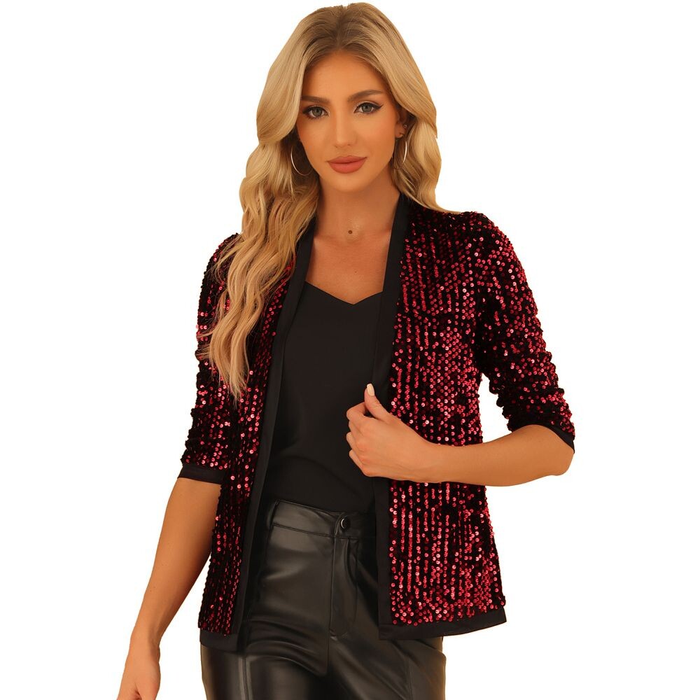 Женский бархатный кардиган с блестящими пайетками и открытым передом, без воротника, с рукавами 3/4 ALLEGRA K, цвет Dark Red, Красный, Женский бархатный кардиган с блестящими пайетками и открытым передом, без воротника, с рукавами 3/4 ALLEGRA K, цвет Dark
Женский бархатный кардиган с блестящими пайетками и открытым передом, без воротника, с рукавами 3/4 ALLEGRA K, цвет Dark Red, Красный, Женский бархатный кардиган с блестящими пайетками и открытым передом, без воротника, с рукавами 3/4 ALLEGRA K, цвет Dark