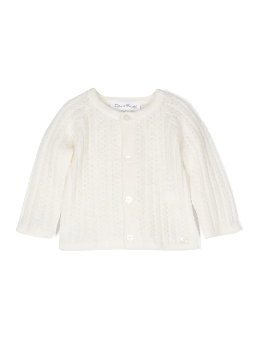Кардиган с логотипом Tartine Et Chocolat, белый
Кардиган с логотипом Tartine Et Chocolat, белый